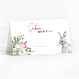 25 Place Cards Easter with Easter Bunny with Easter Basket Place Cards to Write Yourself with "Schön dass du da bist" Watercolour Seat Cards Easter Brunch Table Decoration