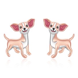 TANGPOET Dog Earrings for Women Girls 925 Silver Dog Stud Earrings Hypoallergenic Jewellery Birthday Christmas Gifts for Dog Mum and Pet Lovers, Sterling Silver, No Gemstone