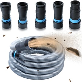 1-1/4 Inch x 17 Feet Vacumn Hose Adapter Kit for Home and Shop Vacuum System, Expanded Power Tool and Sander Dust Collection Hose Kit, Quickly Switch Tools, Fits Multi-Brands