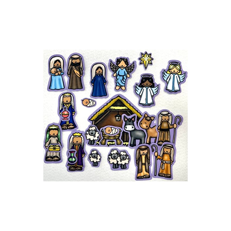 Nativity Felt Figures Flannel Board Stories 25 Pieces Christmas Scene