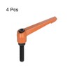 sourcing map 4pcs Adjustable Clamping Lever Handles M10 x 40mm
