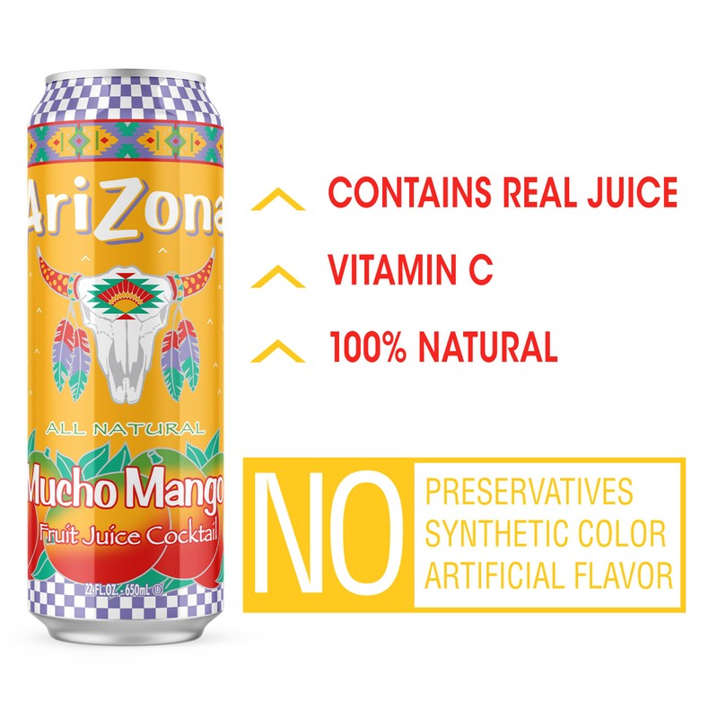 AriZona Mucho Mango Juice Cocktail - Big Can, 22 Fl