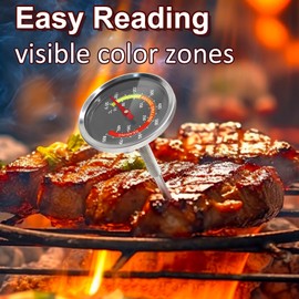 Dial Face 6 CM BBQ Thermometer - Accurate Temperature Gauge and Thermostat for Weber Kettle, Smoker, Kamado BBQ, Outback, Charbroil, Pit Boss Ceramic BBQ, Uniflame, and Other Brands (2)