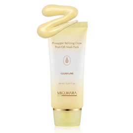 MIGUHARA Paquete de máscara exfoliante con brillo de piña refinadora, máscara facial con extracto de piña y aceite de semilla de jojoba para un aspect