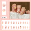 Medium Length Press On Rainbow Heart Acrylic Nails - 24