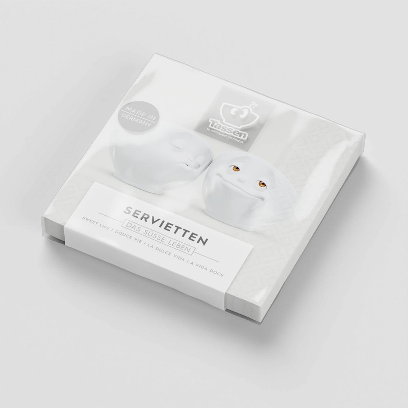 FIFTYEIGHT PRODUCTS Mugs/Napkins, Lunch "Das süße Leben" (White, Made in