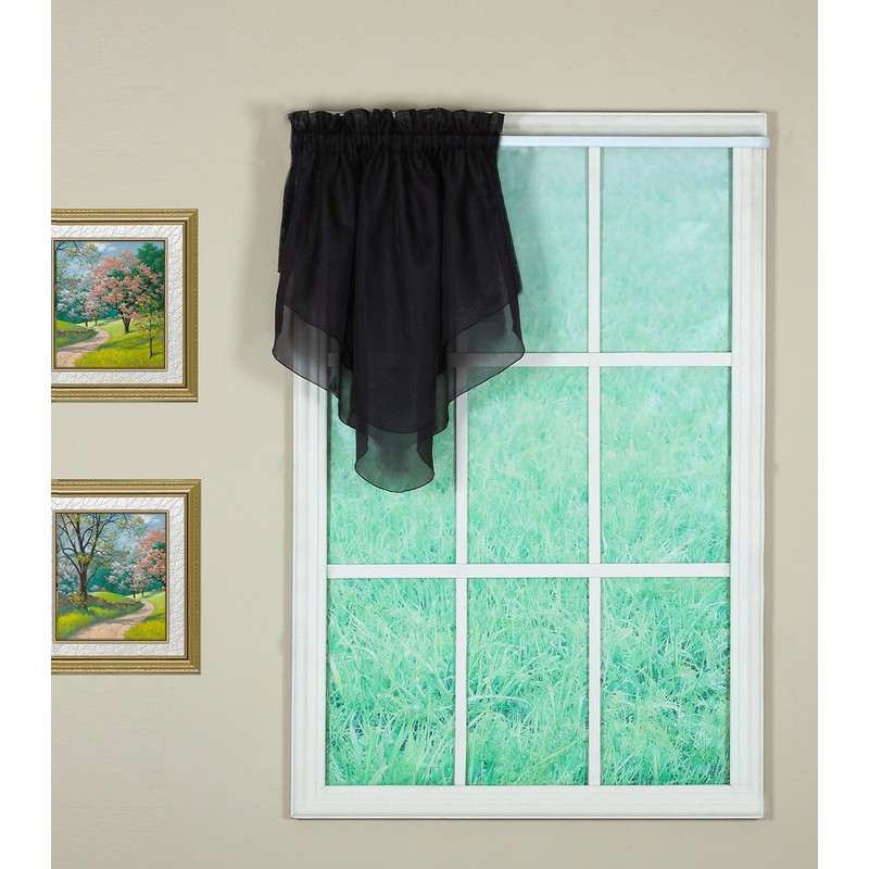 Today's Curtain Emelia Original Voile Ascot 25", Black, 40" W