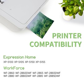 Veson 502XL Printer Cartridges Compatible with Epson 502 XL Multipack Cartridges with Epson Expression Home XP-5150 XP-5155 XP-5105 XP-5100 with Epson Workforce WF-2880 WF-2885 WF-2865 WF-2860 (Pack