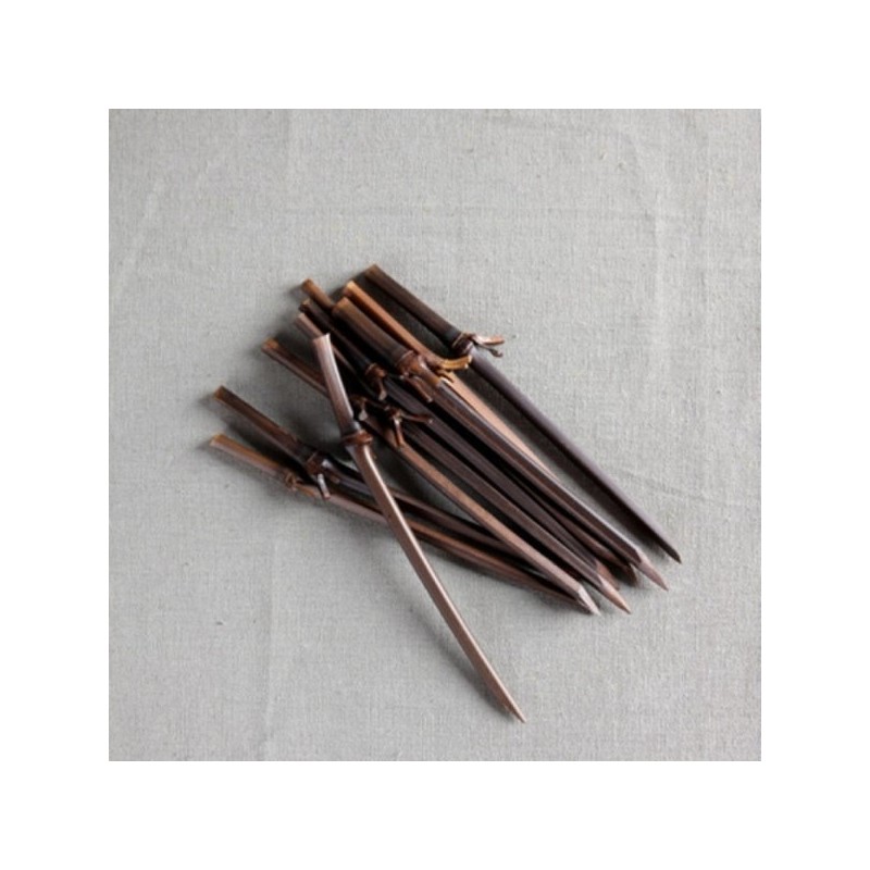 (10x10) Bamboo Pick 20p Dasik Holder Branch Tea Fork Dessert