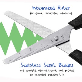 96 Pack Scissors 5 Inch Blunt Tip Kids Safety, Bulk Pack of Scissors Perfect for School & Craft Projects