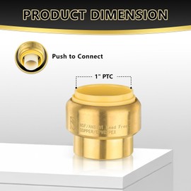 (Pack of 2) Foskan 1 Inch Push Fit Plug,LF Brass Fittings, Push to Connect PEX, Copper, CPVC, PE-RT Pipes, with Disconnect Clip for Plumbing Repairs