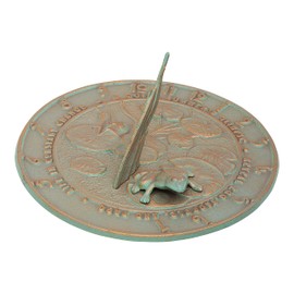 Whitehall Products Frog Sundial, Copper Verdi