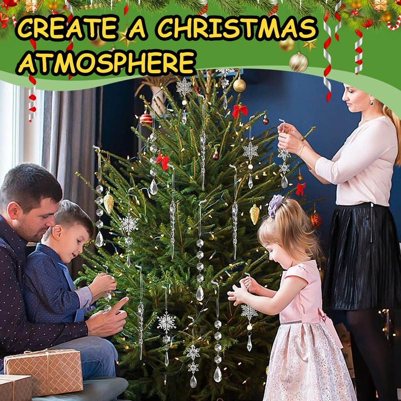 GXGM 10 Stück Christbaumschmuck Eiszapfen Anhänger, Acryl Deko Weihnachtsbaum, Acryl
