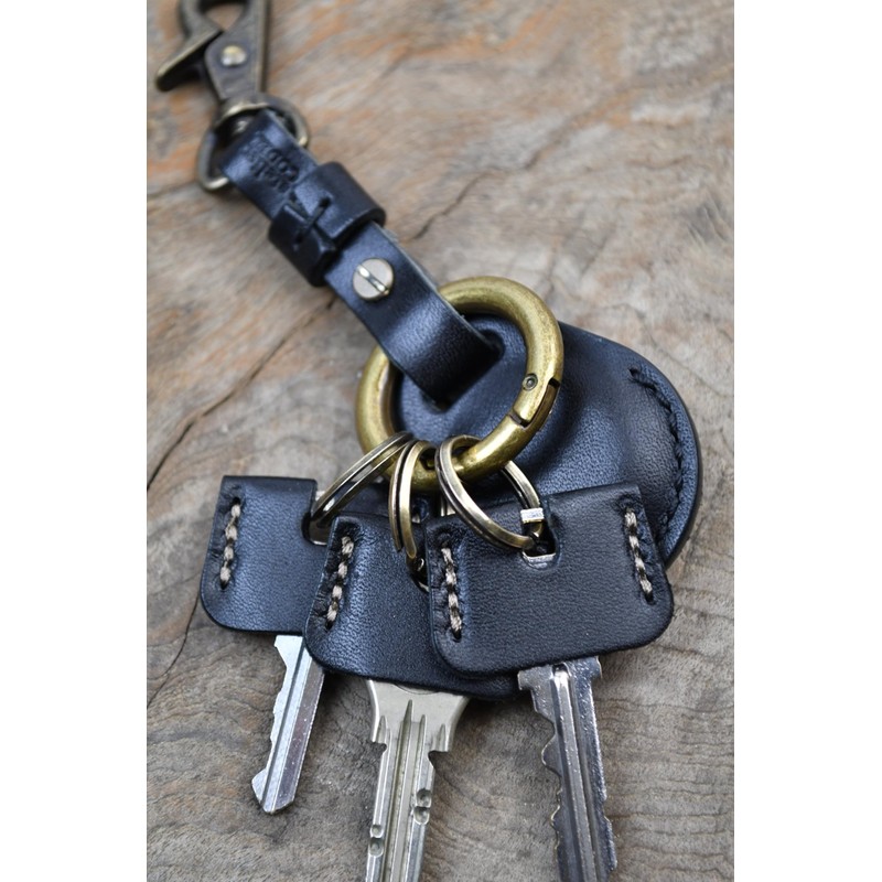 atelierCODEL AirTag Case, Keychain, Air Tag Case, Tochigi Leather, Black