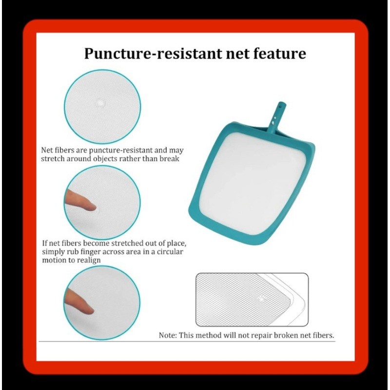 Mainstays Puncture Resistant Deluxe Pool Leaf Skimmer with 42” Inch