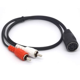 OpenII 7 Pin DIN to RCA Cable, 7-Pin MIDI Female Plug to 2 RCA Male Audio Adapter Cord for Naim, Quad Stereo Systems (50 cm)