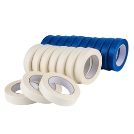 Lichamp White Masking Tape and Blue Painters Tape 1 inch Wide, 20 Variety Pack 1 inch Masking Tape Paint Tape, Total 1100 Yards