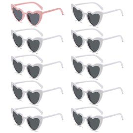 APPCXOKL Pack of 10 Elegant Heart Sunglasses, Ideal for Bridal Showers and Daily Use