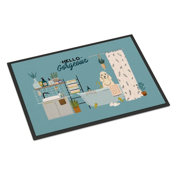 Caroline's Treasures CK7516MAT Buff Cocker Spaniel in Bathtub Doormat 18x27