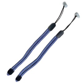 Improved Replacement Wrist Wraps for Oculus Quest 2 Gen Controller, Reflective Hand Straps with Resin Black Stopper, Replacement Adjustable Wrist Lanyards for Oculus Controller(Blue)