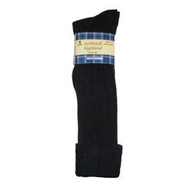 Mens Wool Blend Kilt Wedding Hogmany Socks … (1PAIR, BLACK)