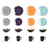 HomeVss, Stoneware Sonoma 16pc Dinnerware Set, Black + Speckled Spin
