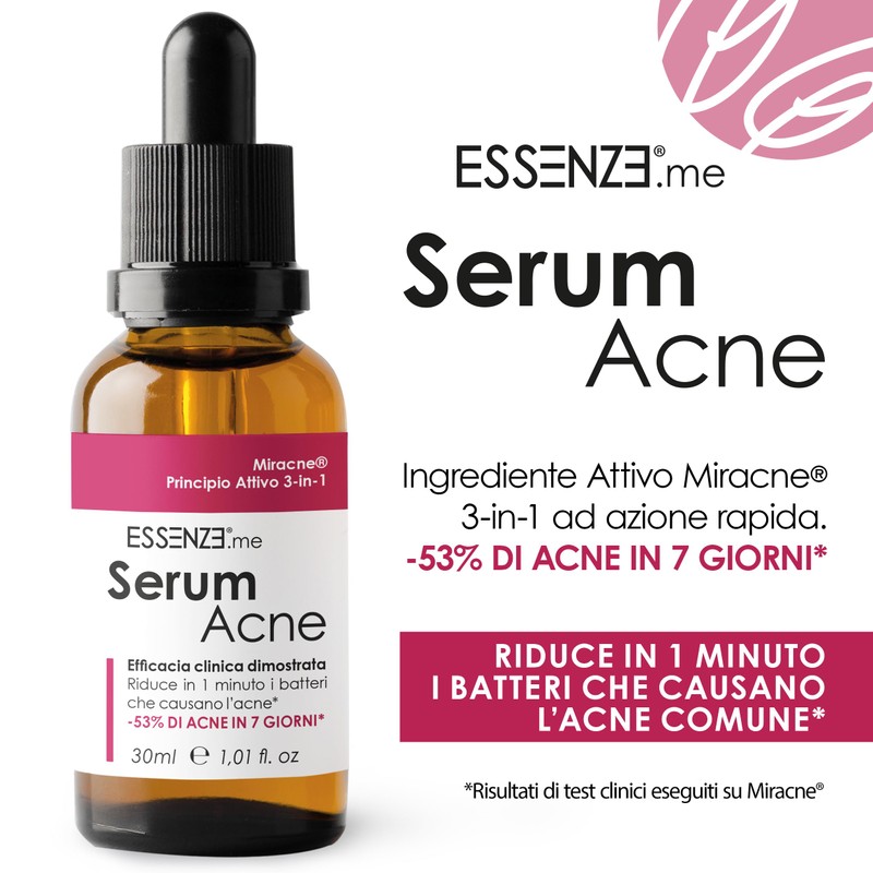 Serum Acne Essenze.me - Trattamento Anti-Acne Veloce, Elimina Brufoli e