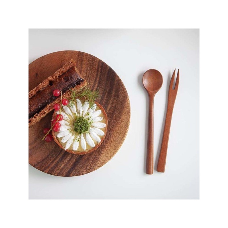 Nicot wood teaspoon tea fork dessert set 10P / 니코트