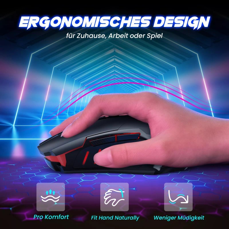 RisoPhy Gaming Mouse Wireless Mouse Gaming with 8000 DPI PC
