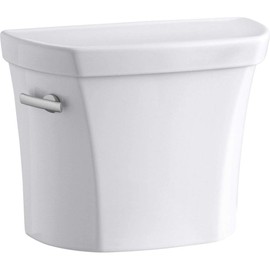 KOHLER K-4468-0 Wellworth Toilet Tank with Left-Hand Trip Lever, Toilet Tank Only with Class Five Canister, 1.6 GPF, White