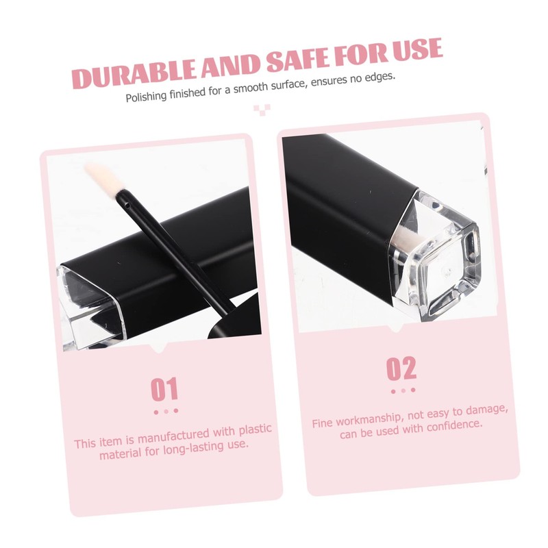 SAFIGLE 4Pcs Refillable Lip Gloss Containers Plastic Tubes for Women