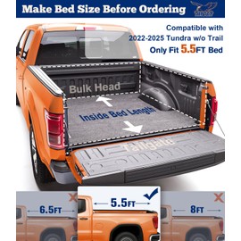 TIPTOP Soft Tri-Fold Tonneau Cover Truck Bed for 2022 2023 2024 2025 Tundra 5.5ft Bed (66.7") | TPX3 |for Models with or Without The Deck Rail System|..