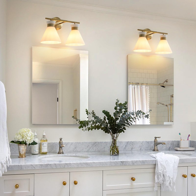 WOSHITU Gold Bathroom Light Fixtures: Modern Vanity Lighting Fixtures 2