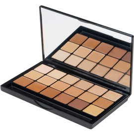 Graftobian Creme Foundation Warm Super Palette High Definition Makeup Kit – 18 Warm HD Full Coverage Pigment Concealers for Smooth, Buildable Application and Creaseless Finish