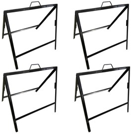4 Less Co 4 Pack of Metal A-Frame Stand for Open House Sign for Realtor 18x24 Foldable Black V2