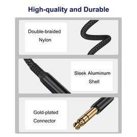 Elebase 1/4 Inch TRS Instrument Cable 30ft 2-Pack,Straight 6.35mm Male Jack Stereo Audio Interconnect Cord,6.35 mm Balanced Line for Electric Guitar,Bass,Keyboard,Mixer,Amplifier,Amp,Speaker,Equalizer