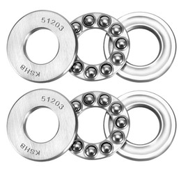 sourcing map 2 Pcs 51203 17mm x 35mm x 12mm Chrome Steel ABEC3 Single Row Roller Thrust Ball Bearing