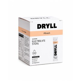 DRYLL Electrolyte Powder, 30 Sticks, Mixed Flavours (Raspberry, Watermelon, Peach, Cherry, Unflavored), Sugar Free, with Sodium, Magnesium, Potassium, Vegan (Salty Peach)