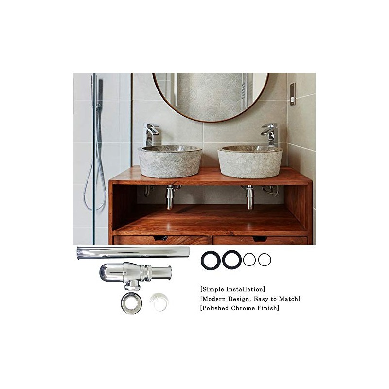 Classical Basin Bottle Trap Chrome Sink Bathroom Waste Pipe 1-1/4