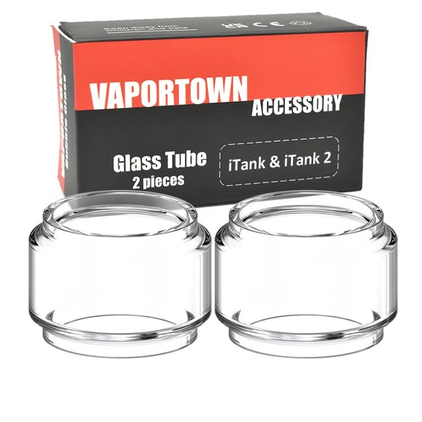 Vaportown Replacement Glass Compatible with Vaporesso iTank Evaporator Glass Bulb Pyrex Replacement Vaporesso iTarget Target 200 Target 100 Bubble Glass Tank (Pack of 2)