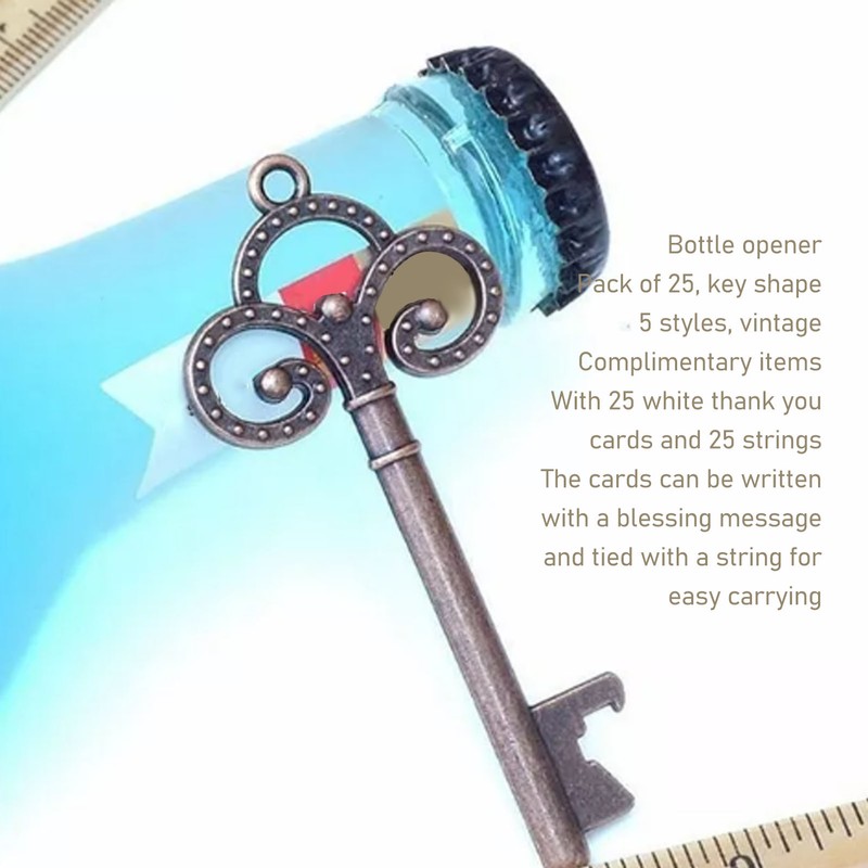 25pcs Bottle Opener Retro Metal Key Bottle Opener with Tag