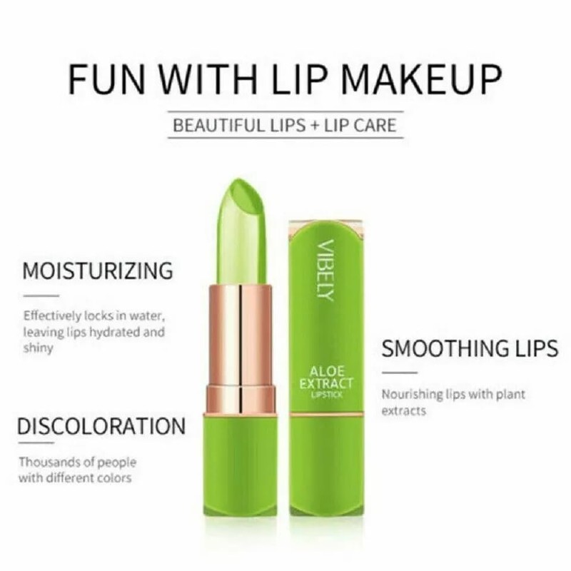 Aloe Vera Color Changing Lipstick, Long Lasting Moisturizing Jelly Lip