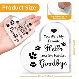 Loss of Dog Memorial Gift Dog Lover Sympathy Gift Acrylic Heart-Shaped Keepsake Bereavement Remembrance Gift Pet Loss Gift Pet Death Gift Acrylic Plaque Sign Memorial Gift for Pet Lover Dog Lover