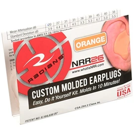 Radians Custom Molded Earplugs, Orange