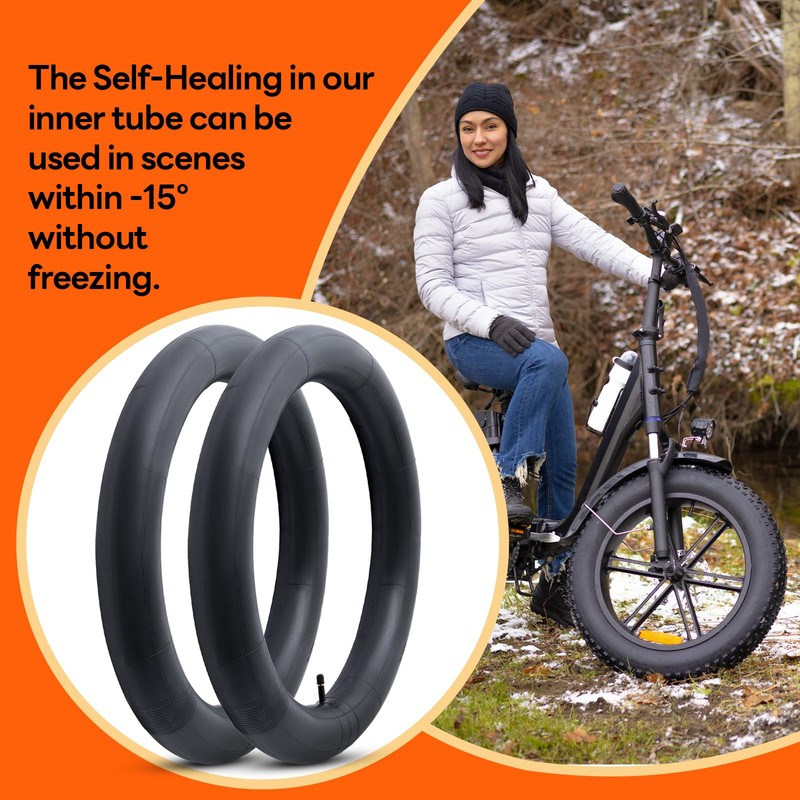 2-PCS 20x4 Self-Sealing Fat Bike Tubes 20 x 4.0/4.5 AV32mm
