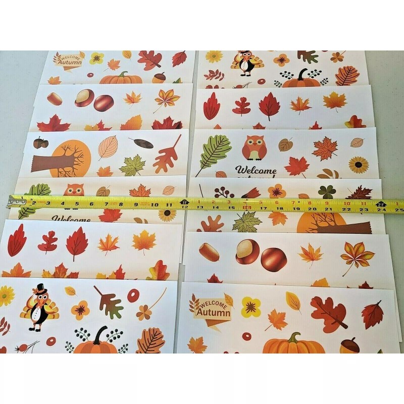 Unbranded 146 PCS 12 Sheets Thanksgiving Window Clings Fall Window