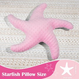 Starfish Pillow Decorative Throw Pillows Coastal Decor Pillow Beach Theme Ocean Stuffed Toy for Bed Couch(Pink)