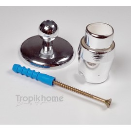 Inclined Wall Mount Ø27mm Shower Curtain Rod Adapter For Universal Shower Rods [Chrome]