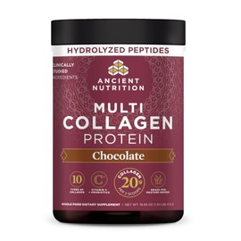 Ancient Nutrition Multi Colágeno en Polvo Sabor Chocolate, Proteína con Péptidos de Colágeno Hidrolizado y Vitamina C, 45 Porciones, 16.65 oz