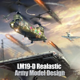 OBEST LM19-D Chinook RC Helicopter,Remote Control Military Helicopter with Camera,Twin-propeller with Altitude Hold,One Key take Off/Landing,Army RC Toys and Military Fans